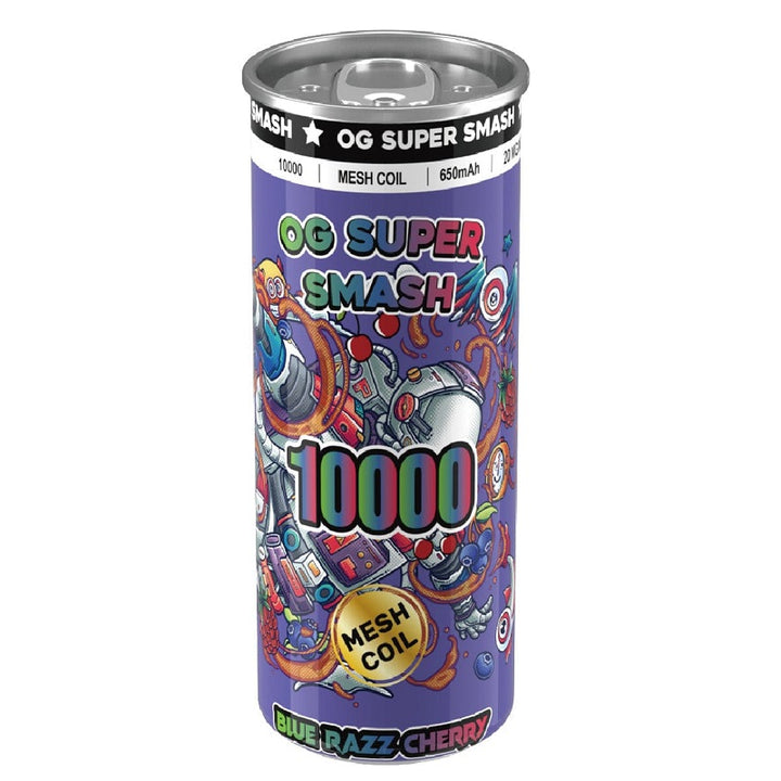 blue razz cherry og super smash disposable vape