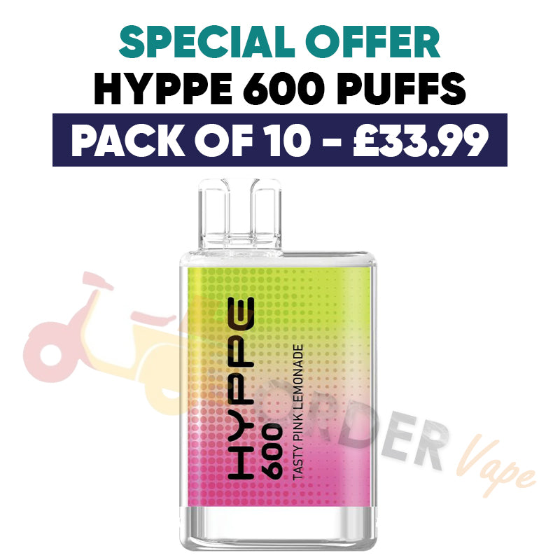 Hyppe 600 Puffs Disposable Vape Bar pack of 10 - £33.99