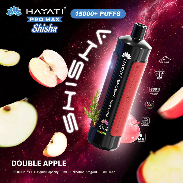 Hayati Pro Max Shisha 15000+ Doubble Apple Flavour