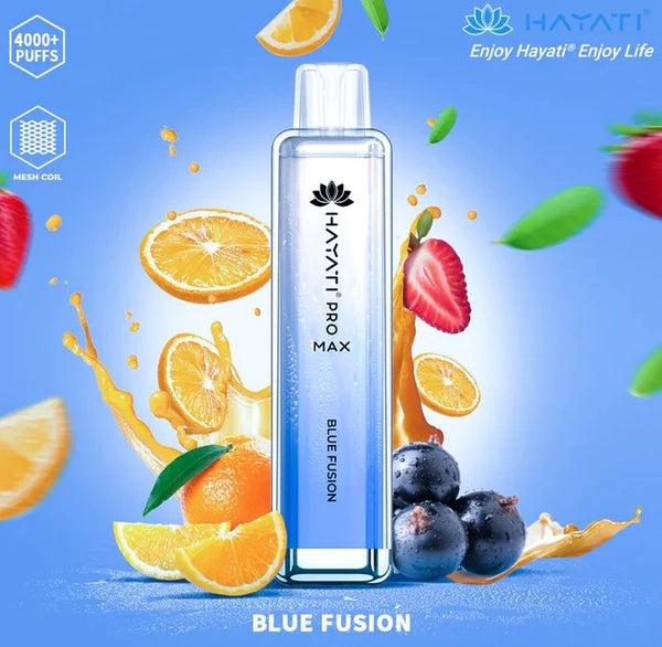 blue fusion hayati pro max 4000 puffs disposable vape