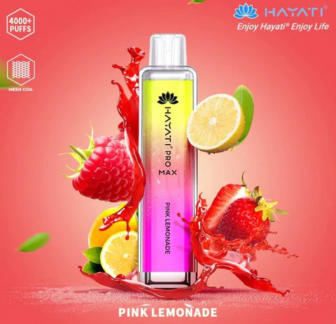 pink lemonade hayati pro max 4000 puffs disposable vape