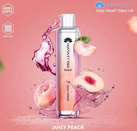 juicy peach hayati pro max 4000 puffs disposable vape