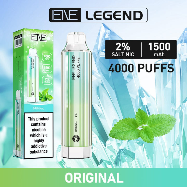 origanal mint elux ene legend 4000 disposable vape puffs