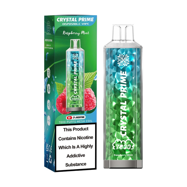 raspberry mint 3d crystal prime 7000 disposable vape