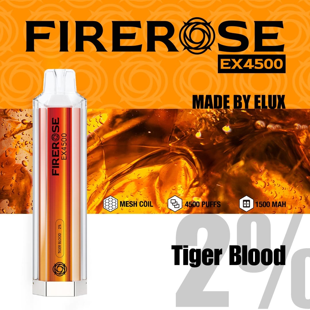 tiger blood elux firerose EX4500 Puffs