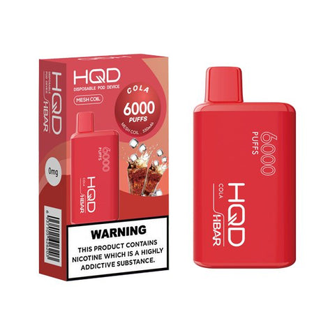 0mg HQD HBAR Disposable Vape Device 6000 Puffs